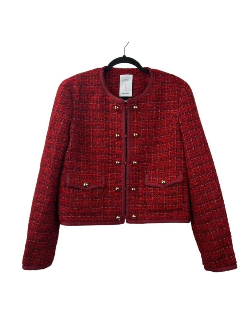 Fabrique By Fabrizio Talia Blazer Jacket Women's M Red Tweed Limited Edition